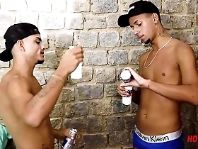 Gay classmate gets a big cock in his mouth