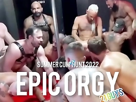 A huge gay orgy with 21 men and no condoms.