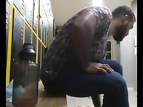 Gay shower scene in the gym with a hot bear and twinks.