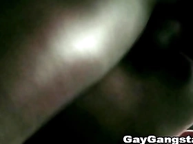 Black and white gay group sex in the gym