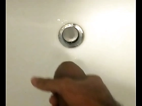 Asian teenagers bathroom solo pleasure ends up in a facial