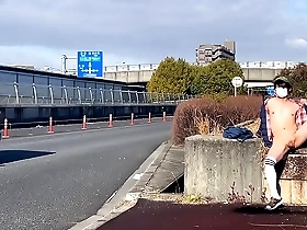 Mayu-chan, a female crossdresser, gets some outdoor action on the national road and enjoys the feeling of being exposed to the public.