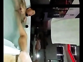 A hot gay guy goes wild at a motel party and gets naked in the bathtub.