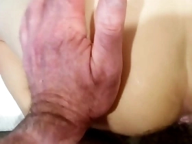Gay Asian man having sex without a condom.