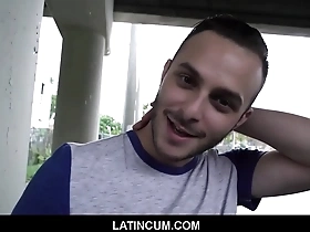 Straight boy gets paid to act in gay porn video on the street in POV style.