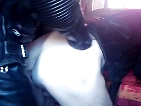 Gay anal sex with a biker in black leather