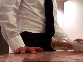 Gay masturbation with a sex toy