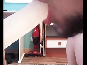 Deepthroat gay blowjob action is good.