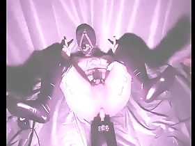 A young man who is tied up intensely reaches orgasm.