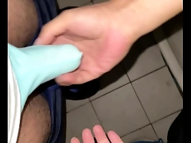 I gave a busy hitchhiker a hand job and he cum on me.
