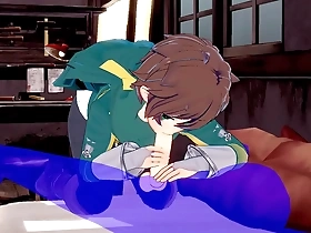 KonoSuba gay porn with Yaoi themes: Kazuma’s hot blowjob scene