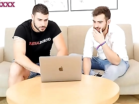 Homemade video of straight guy watching gay porn with gay friend Magic Javi and Ruben Martinez
