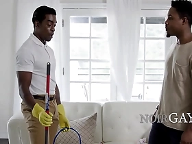 Hot gay cleaning up the house with Deangelo and Jordan
