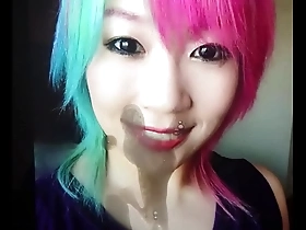 Hot Asian woman Asuka’s solo performance with facial cumshot