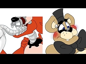Compilation of gay scenes with big package and muscle men in FNAF style.
