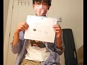 Young Asian boy pleasuring himself and swallowing his cum