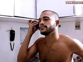 Muscular hunk gets his ass fucked hard for a great workout.