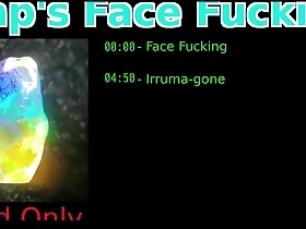 Femboy gets a rough facial in a hardcore scene