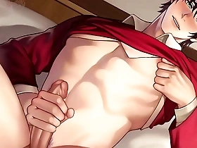 Muscle hunk gets a handjob from a sexy monster in this gay hentai sex video.